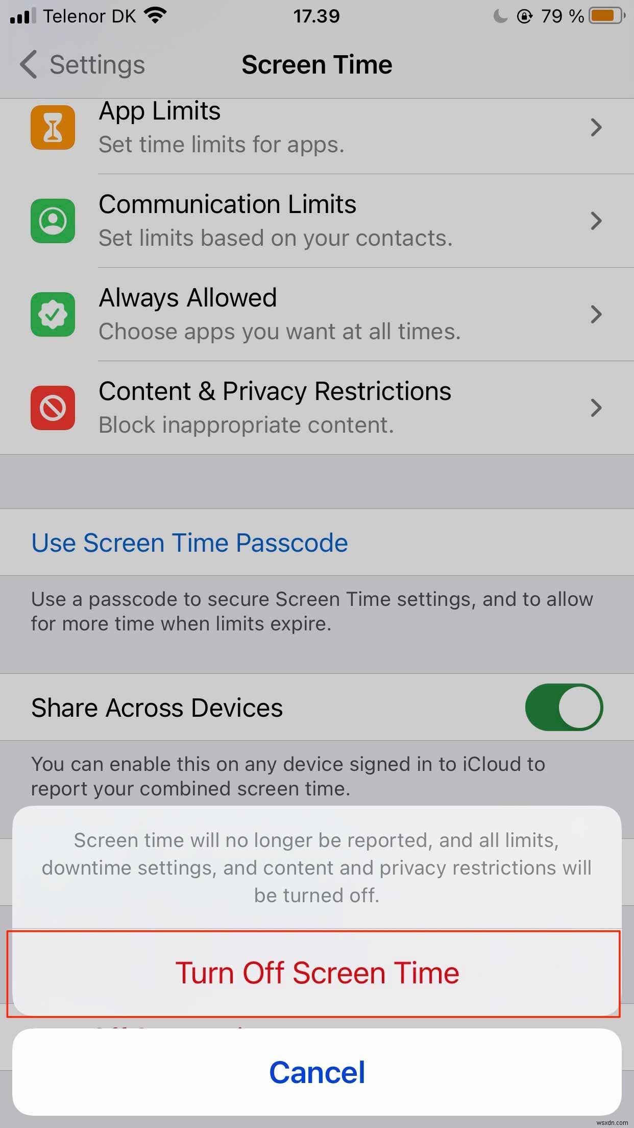 Cách Tắt Screen Time Trên iPhone