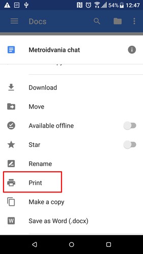 Cách in ấn từ điện thoại Android