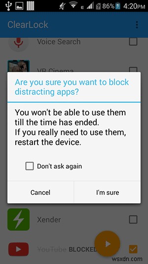 Cách Chặn Ứng Dụng Phân Tâm Trên Android