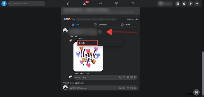 Cách xóa bình luận, thích và phản ứng trên Facebook