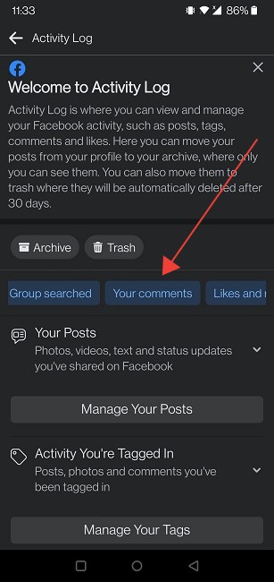 Cách xóa bình luận, thích và phản ứng trên Facebook