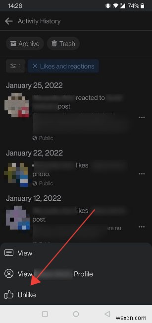 Cách xóa bình luận, thích và phản ứng trên Facebook