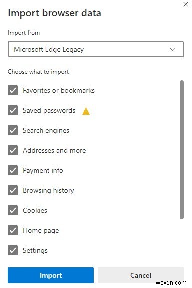 Cách nhập và xuất Mục yêu thích trong Microsoft Edge