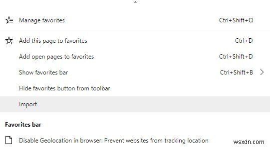 Cách nhập và xuất Mục yêu thích trong Microsoft Edge