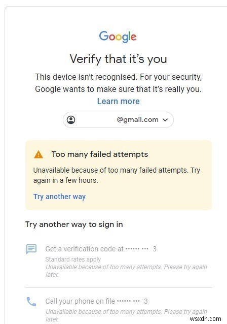 Cách khắc phục lỗi  Bạn đã thử đăng nhập quá nhiều lần  trong Gmail