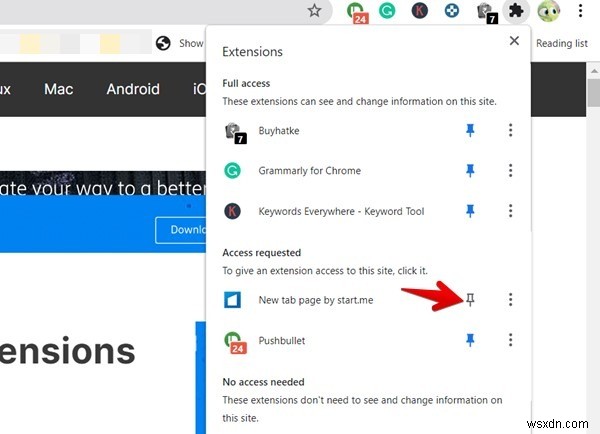 Cách ghim tiện ích mở rộng vào thanh công cụ Google Chrome