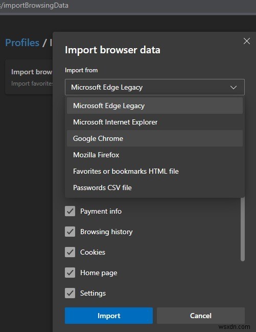 Cách Nhập/Xuất Mật Khẩu Sử Dụng Microsoft Edge