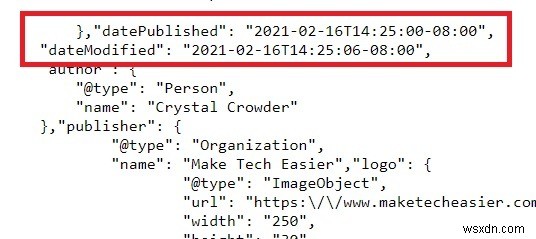 Cách xác định ngày xuất bản của một trang web