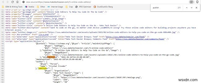 Cách xác định ngày xuất bản của một trang web