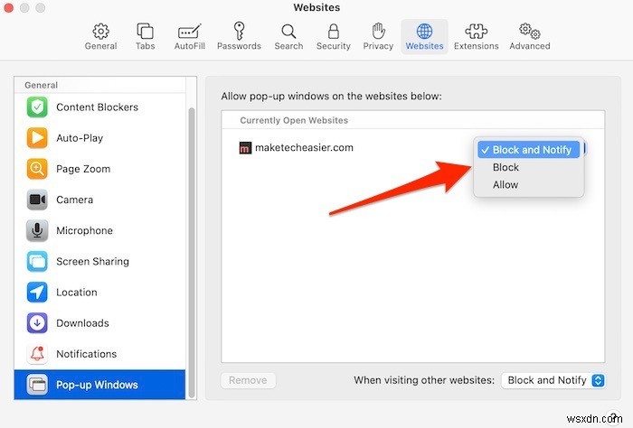 Cách chặn và cho phép pop-up trên Safari