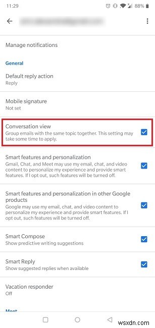Cách tắt Chế độ xem hội thoại (Conversation View) trong Gmail