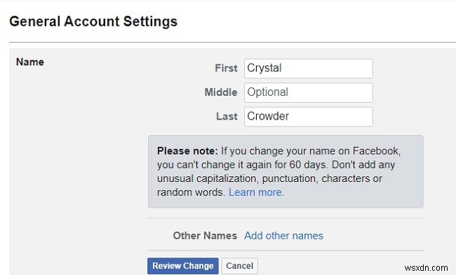 Cách Đổi Tên Trên Facebook