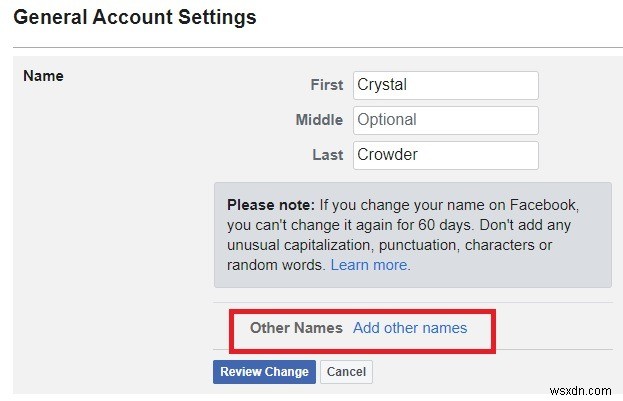 Cách Đổi Tên Trên Facebook