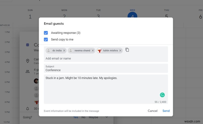 Dùng Google Calendar Thông Báo Cho Đồng Nghiệp Bạn Sắp Đi Muộn