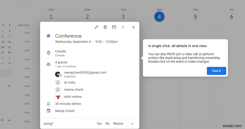 Dùng Google Calendar Thông Báo Cho Đồng Nghiệp Bạn Sắp Đi Muộn