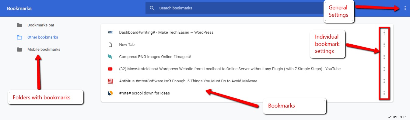 Cách quản lý và tổ chức dấu trang (bookmarks) Chrome