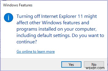 Cách Tắt Internet Explorer Trong Windows 10
