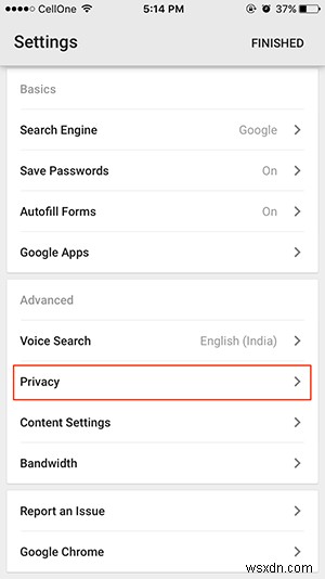 Cách tắt gợi ý tìm kiếm trong Chrome và Safari