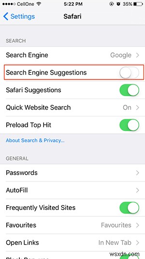 Cách tắt gợi ý tìm kiếm trong Chrome và Safari
