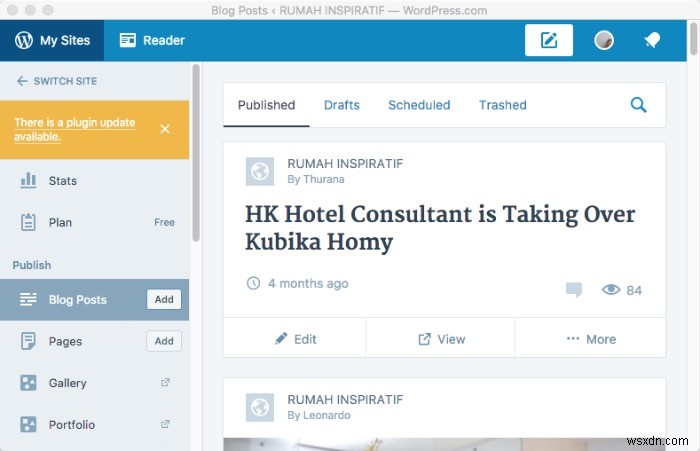 Quản lý blog WordPress với ứng dụng WordPress Desktop