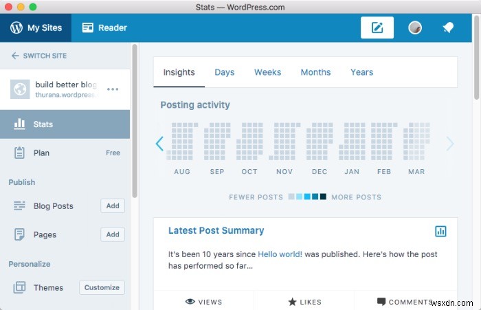 Quản lý blog WordPress với ứng dụng WordPress Desktop