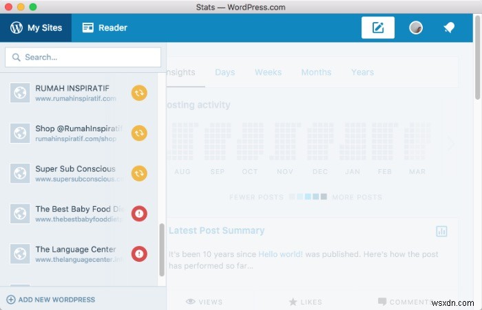 Quản lý blog WordPress với ứng dụng WordPress Desktop