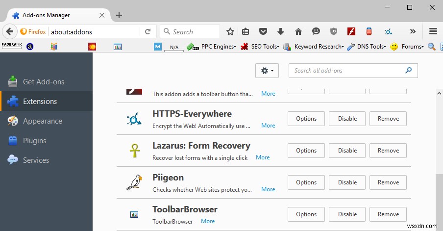 Gỡ bỏ thanh công cụ lén lút khỏi Firefox
