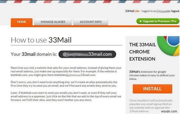 Dễ dàng tạo địa chỉ email dùng một lần có tên miền tùy chỉnh với 33Mail