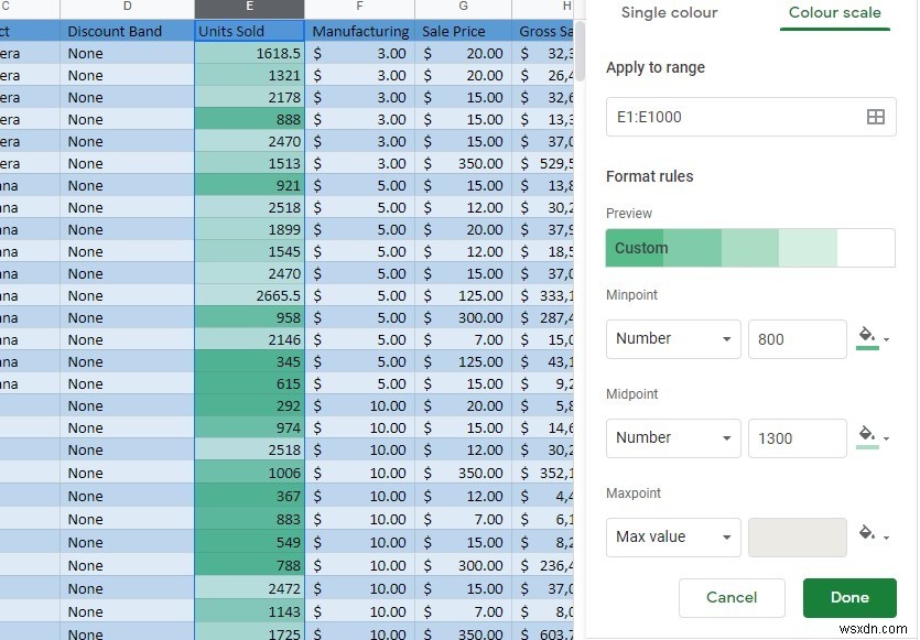 Cách tự động đổi màu ô trong Google Sheets