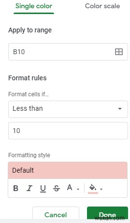 Cách tự động đổi màu ô trong Google Sheets