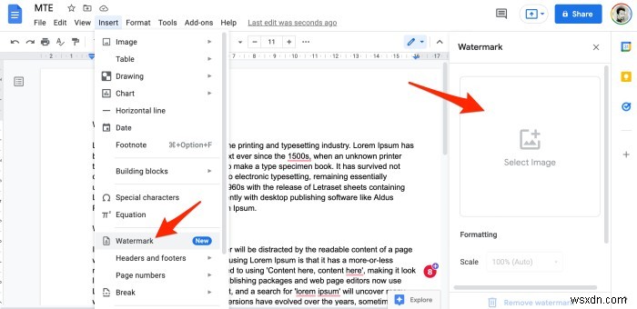 Cách Tạo Và Chèn Watermark (Dấu Nước) Trong Google Docs