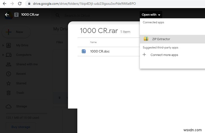 Cách mở file ZIP và RAR trong Google Drive
