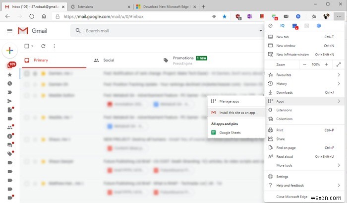 Cách tạo ứng dụng Gmail cho máy tính để bàn