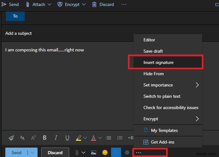 Cách thêm chữ ký trong Outlook
