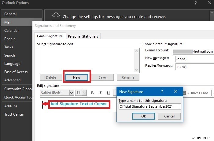 Cách thêm chữ ký trong Outlook