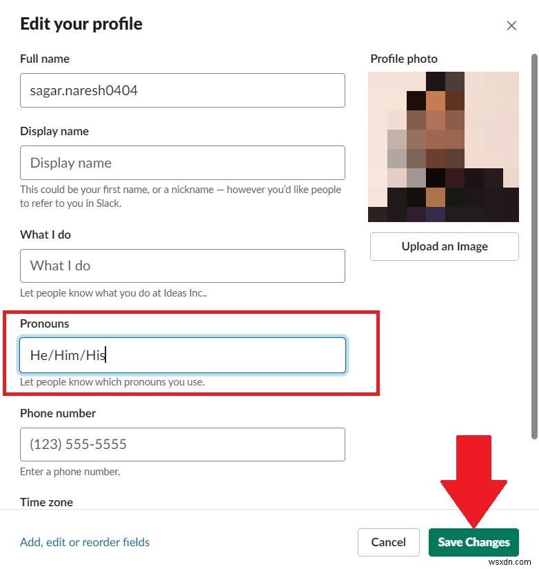 Cách Thêm Đại Từ Nhân Xưng Vào Hồ Sơ Slack