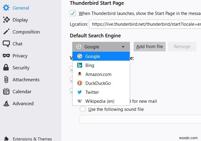 Cách Thêm Công Cụ Tìm Kiếm Tùy Chỉnh Vào Thunderbird
