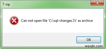 Khắc phục lỗi 7zip Cannot Open File as Archive