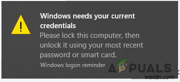 Khắc phục lỗi  Windows Needs Your Current Credentials  trên Windows