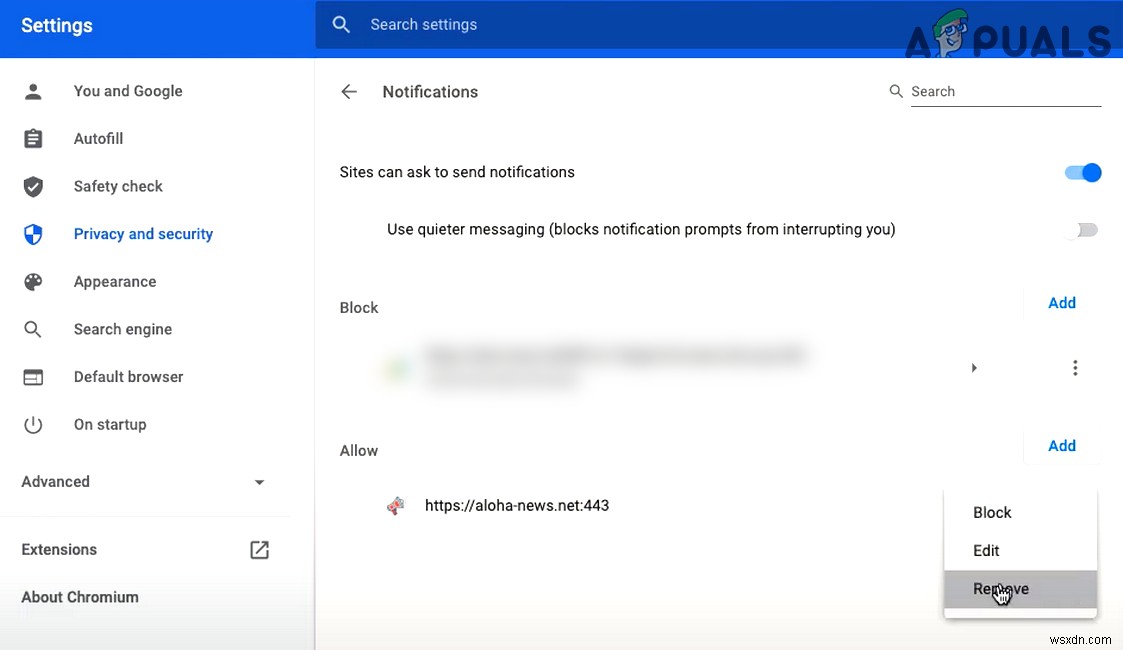 Cách loại bỏ cửa sổ bật lên Aloha-News.net khi duyệt web