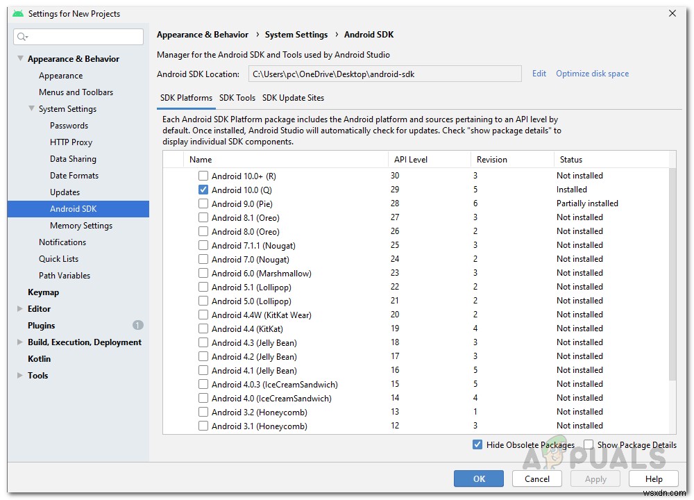 Cách khắc phục lỗi Unable to Locate ADB trên Android Studio