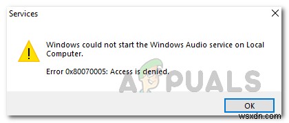 Cách khắc phục  Windows không thể khởi động dịch vụ Windows Audio trên Local Computer 
