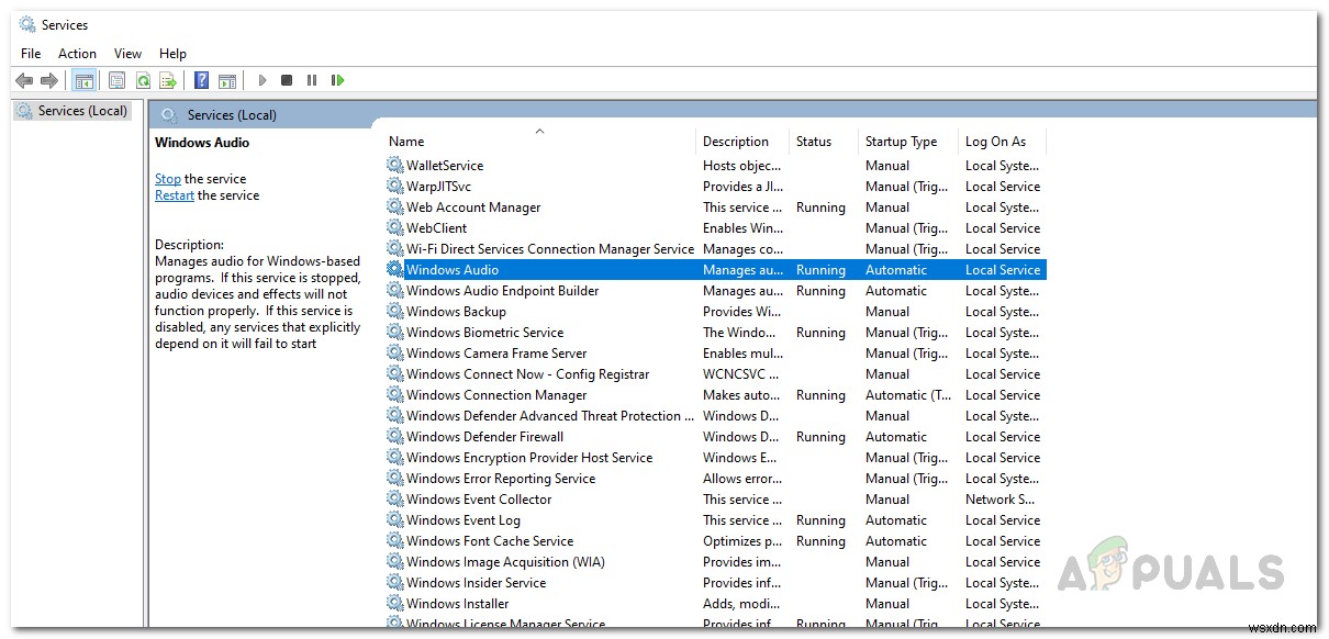 Cách khắc phục Windows không thể khởi động dịch vụ Windows Audio trên Local Computer