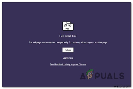 Cách khắc phục lỗi Google Chrome  He s dead, Jim!  trên Windows và ChromeOS