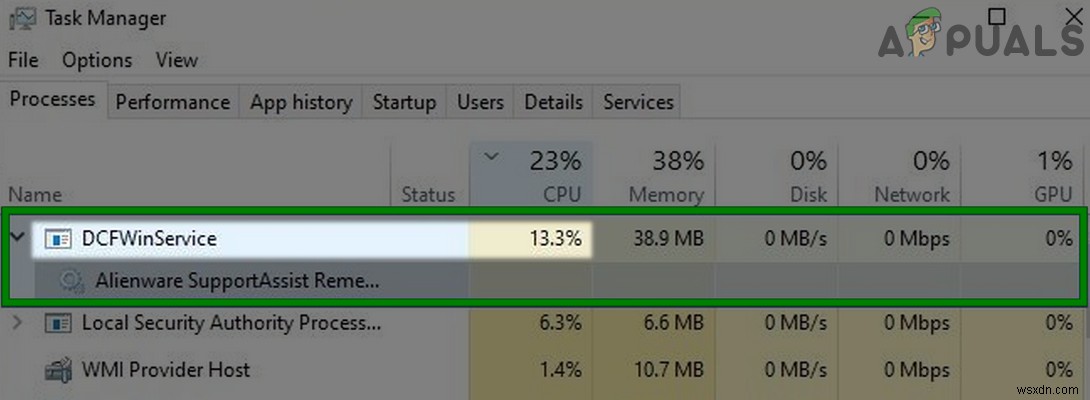 Cách khắc phục lỗi  DCFWinService  chiếm CPU cao trên Windows