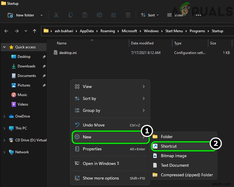 Cách truy cập thư mục Startup (Khởi động) trên Windows 11/10