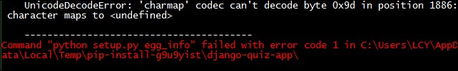 Sửa lỗi:  Command  python setup.py egg_info  failed with error code 1  khi cài đặt Python
