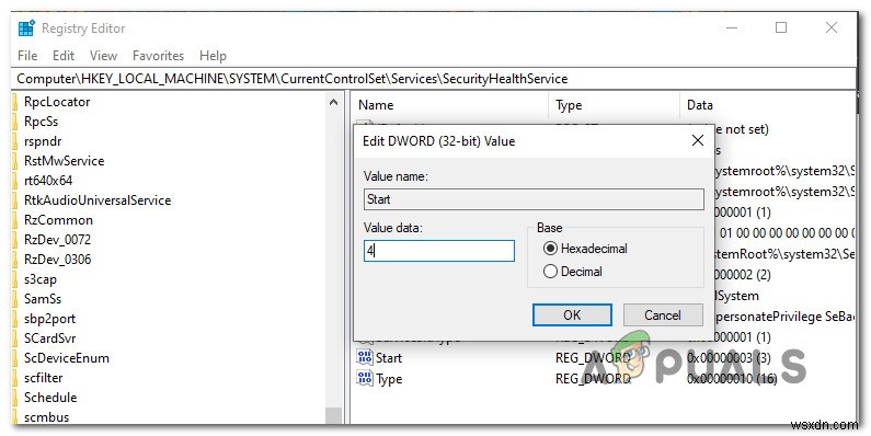 Sửa lỗi: Mã lỗi DC040780 Event ID 17, Security Center Failed to Validate Caller