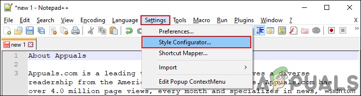 Cách tăng hoặc giảm cỡ chữ trong Notepad++