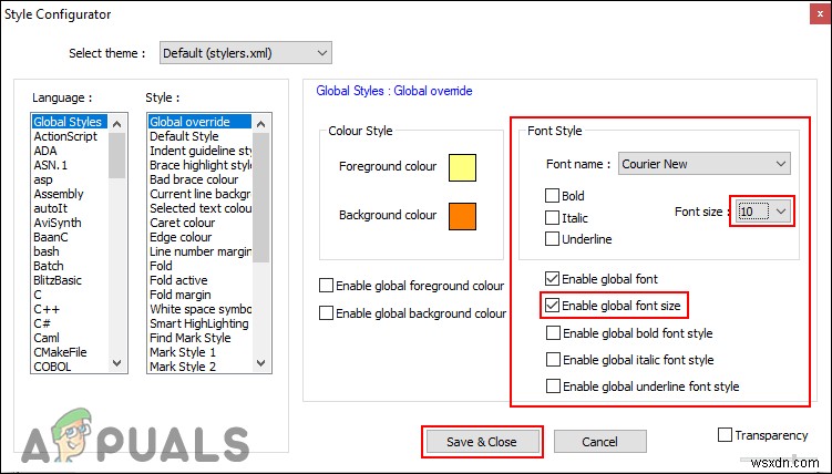 Cách tăng hoặc giảm cỡ chữ trong Notepad++
